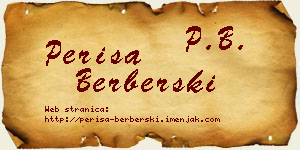 Periša Berberski vizit kartica